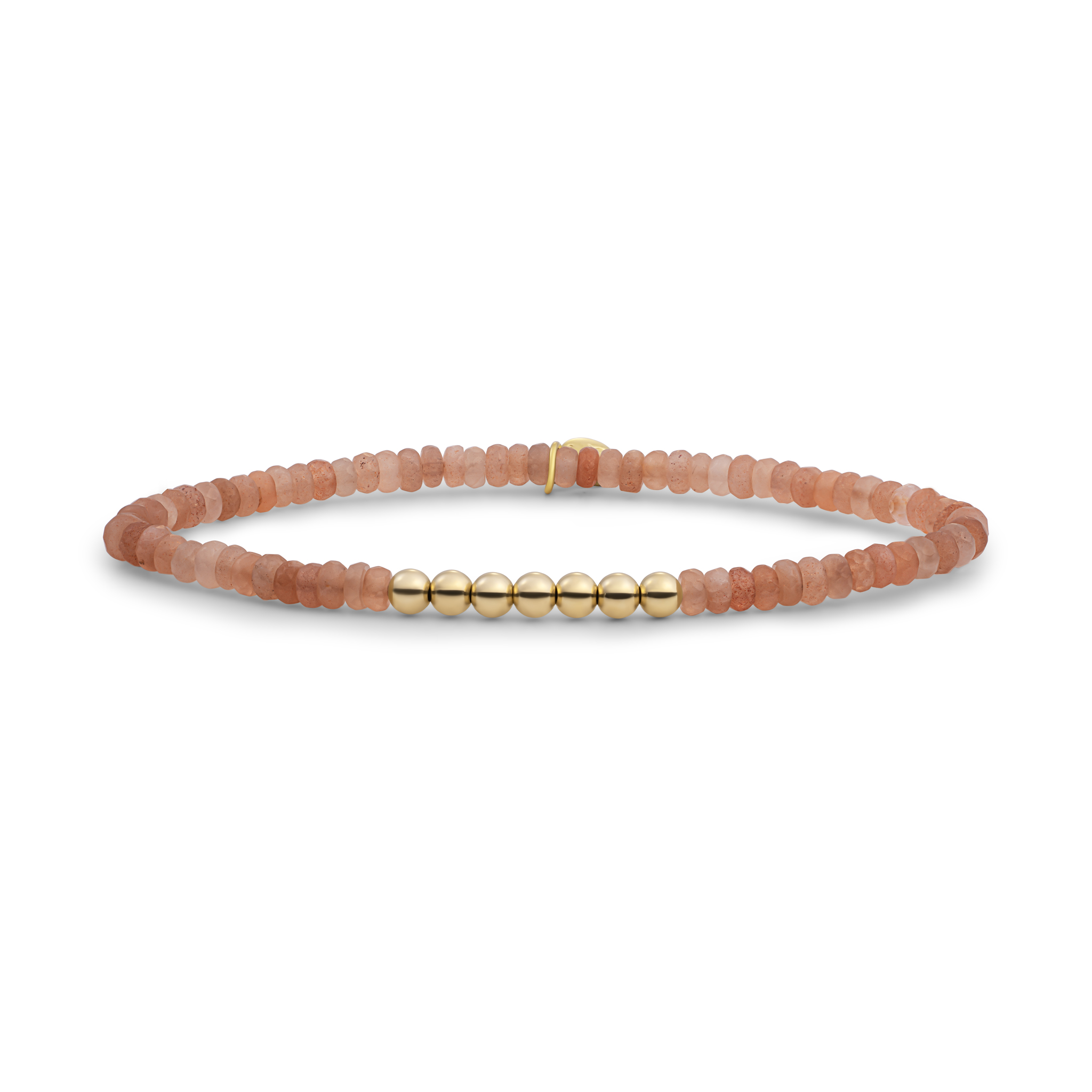 Armband | Sunstone 4mm Reverse Universe | Goud plated