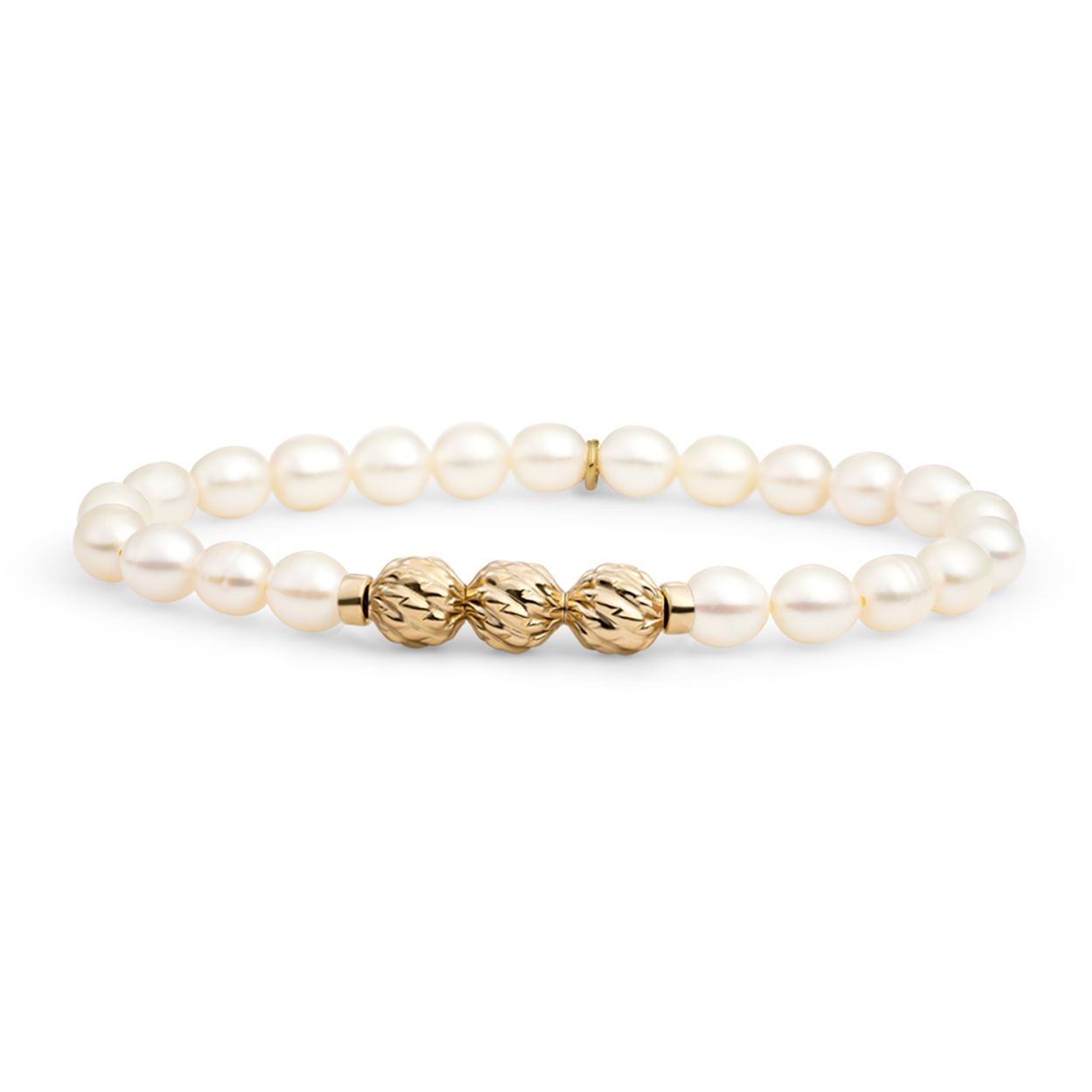 Armband | Pearl Fuse beads - Goud - 6mm