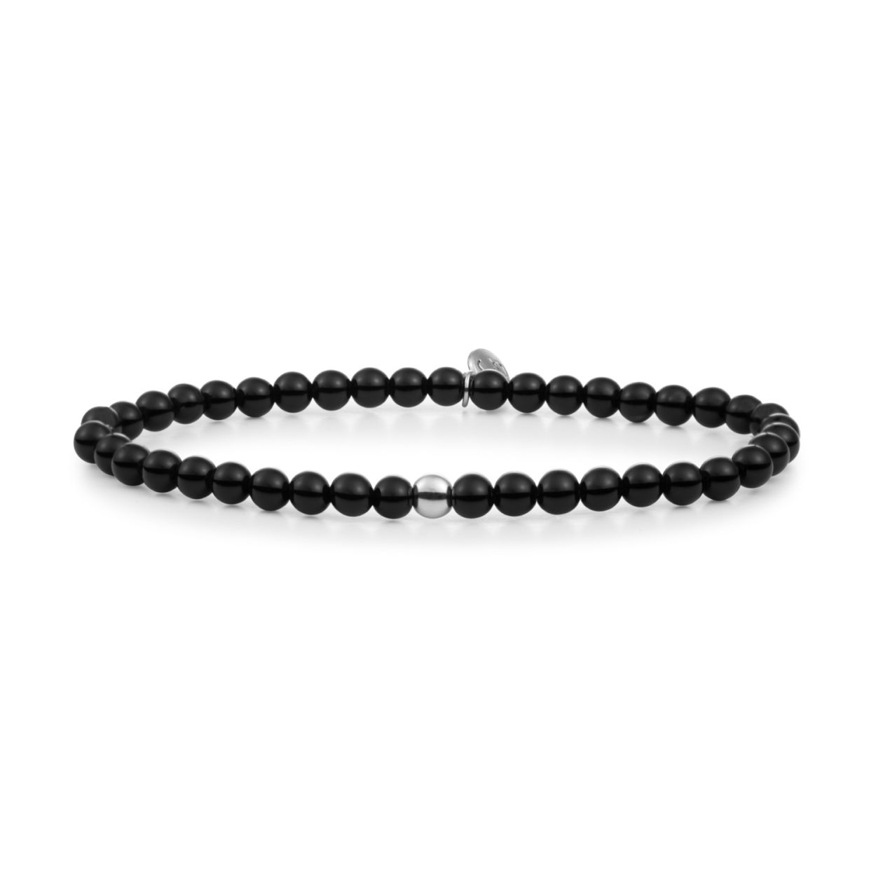 Armband - Onyx Saturnus small - Zilver 4mm