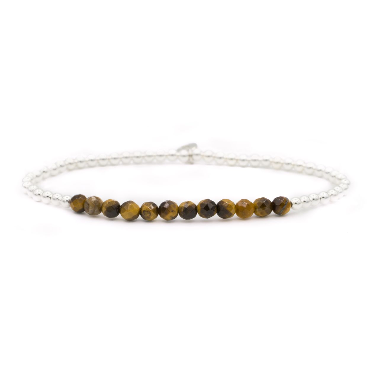 Armband - Tijgeroog Universum - Zilver 3mm