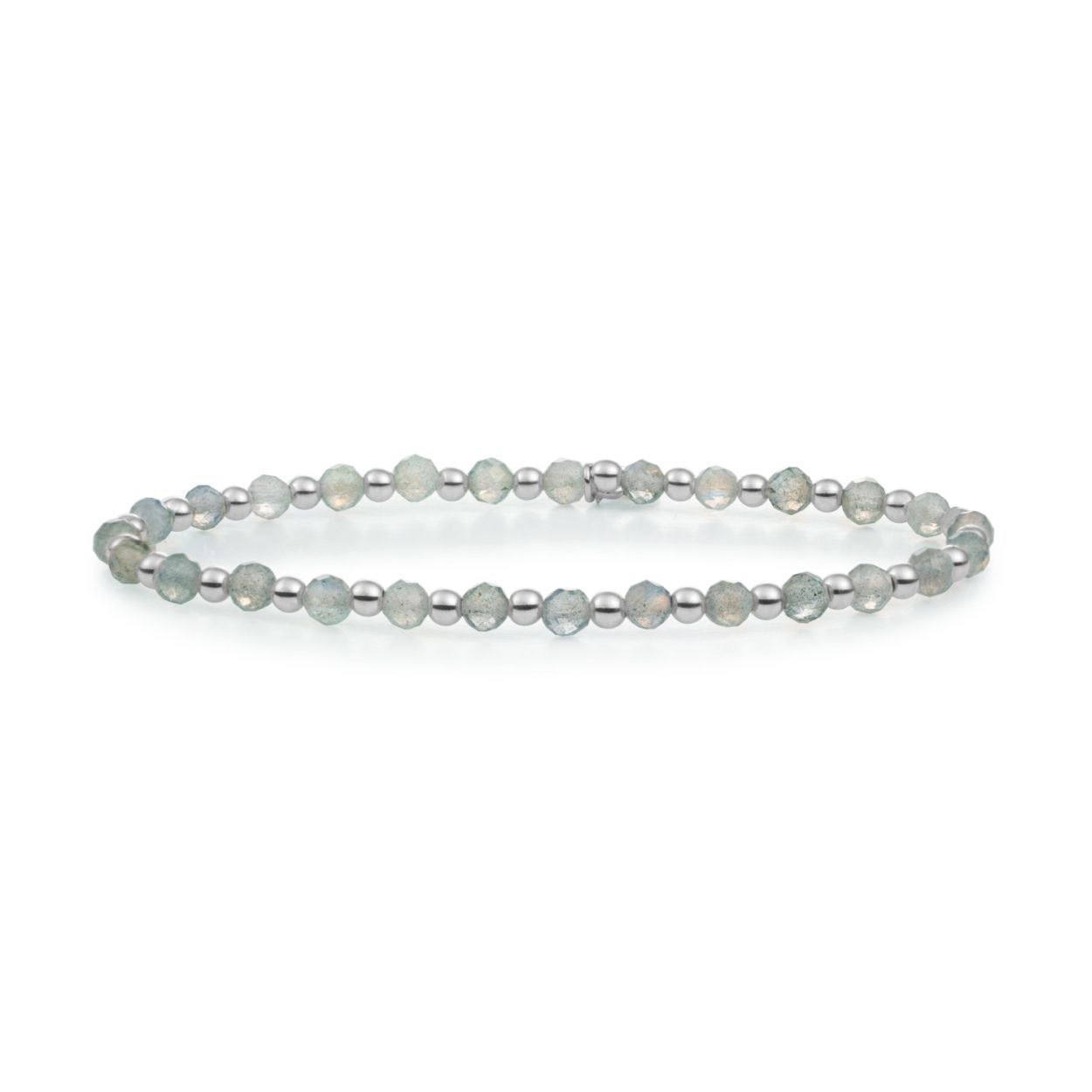 Armband - Labradoriet Interstellar - Zilver 3mm