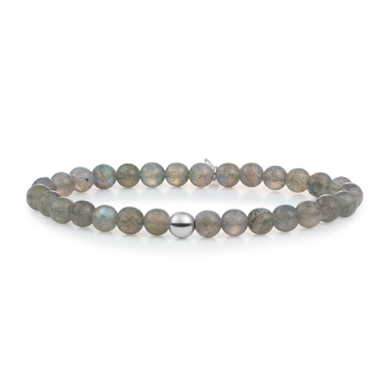 Armband - Labradoriet Saturnus large - Zilver 6mm