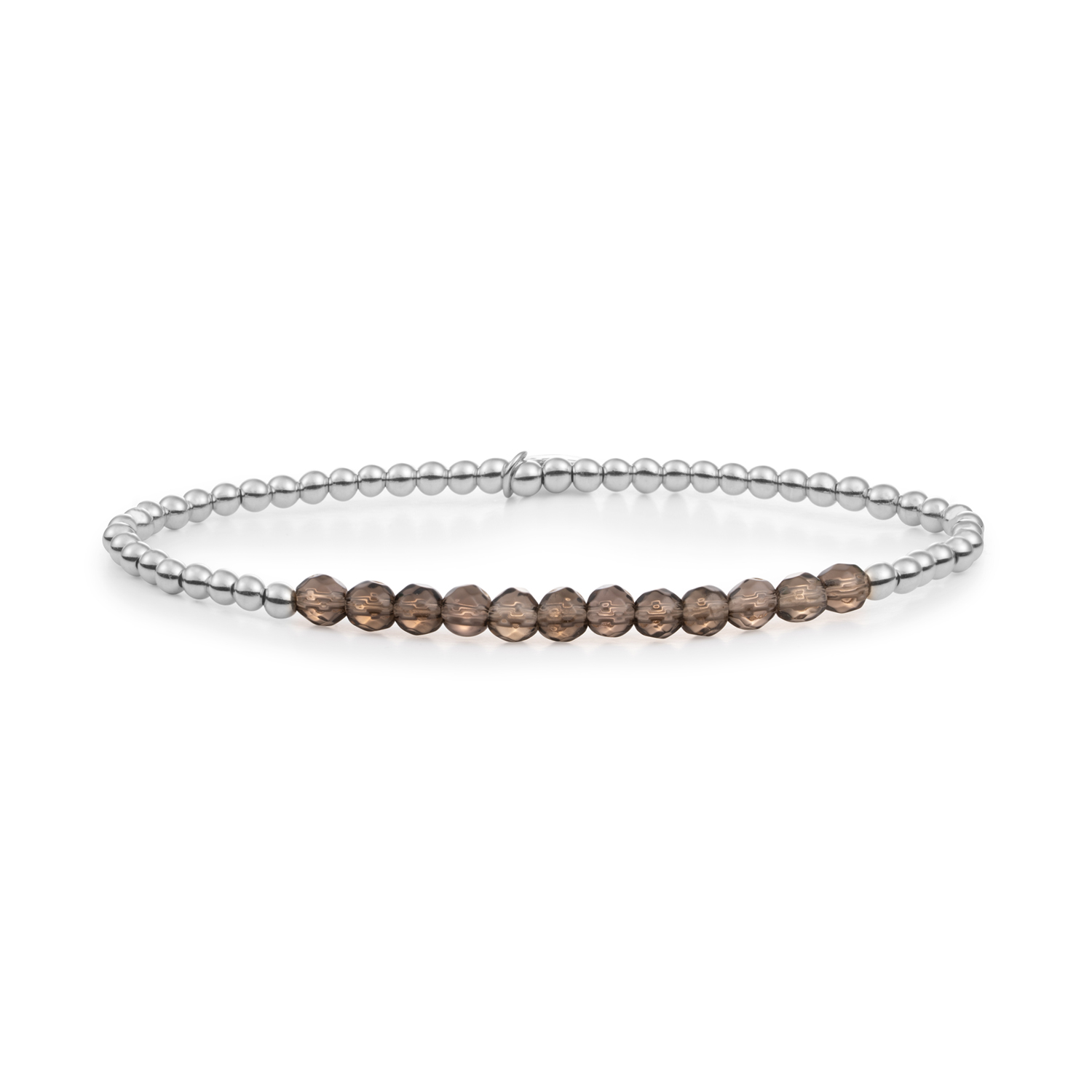 Sparkling Jewels. Smokey Quartz Universe. Silver 3mm