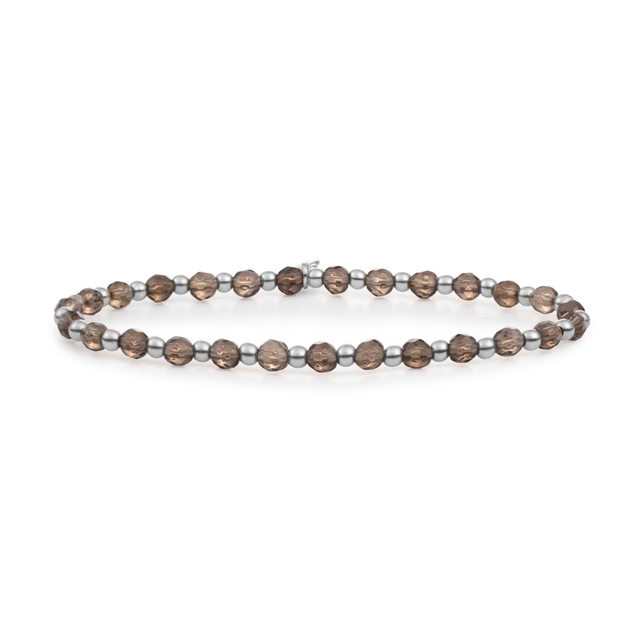 Sparkling Jewels. Smokey Quartz Interstellar. Silver 3mm