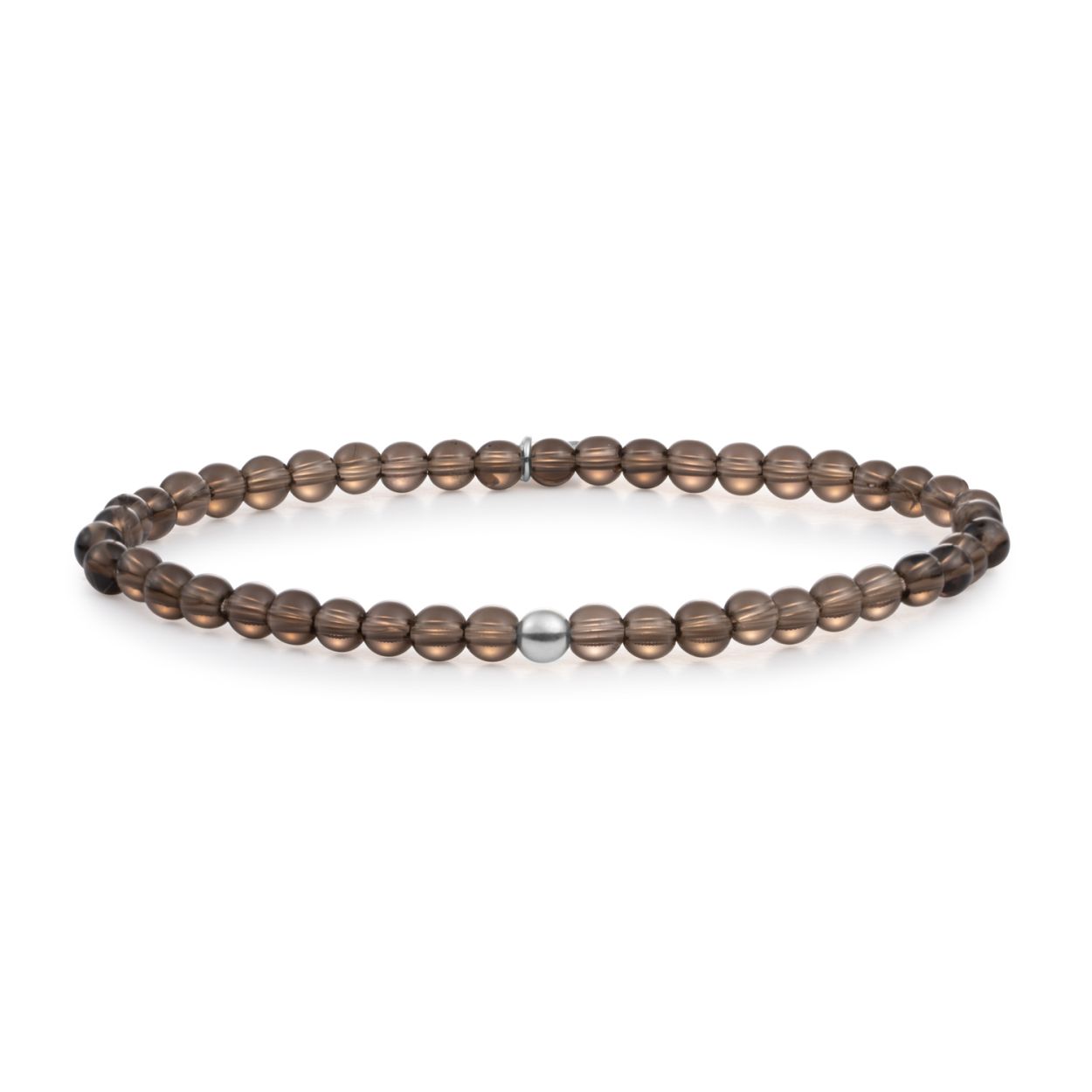 Armband - Smoky Quartz Saturnus small - Zilver 4mm