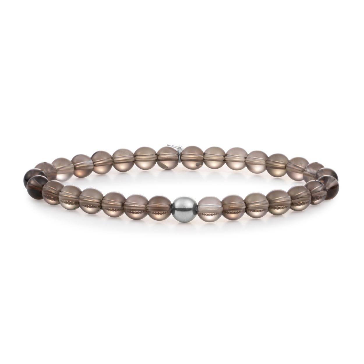 Sparkling Jewels. Smokey Quartz Saturn Large. Silver 6mm