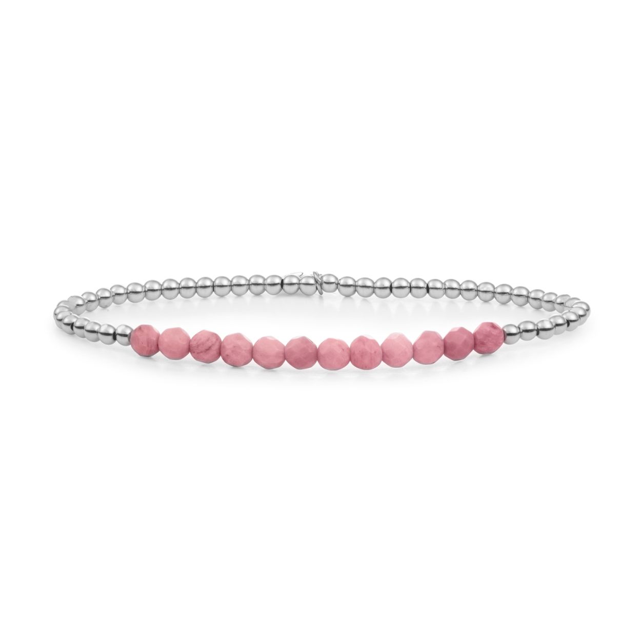 Armband - Roze Rodoniet Universum - Zilver 3mm