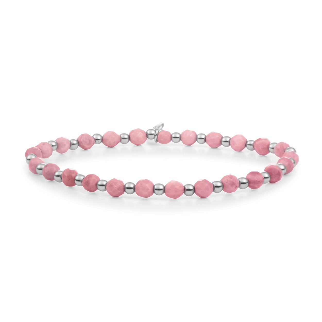 Armband - Roze Rodoniet Interstellar - Zilver 3mm