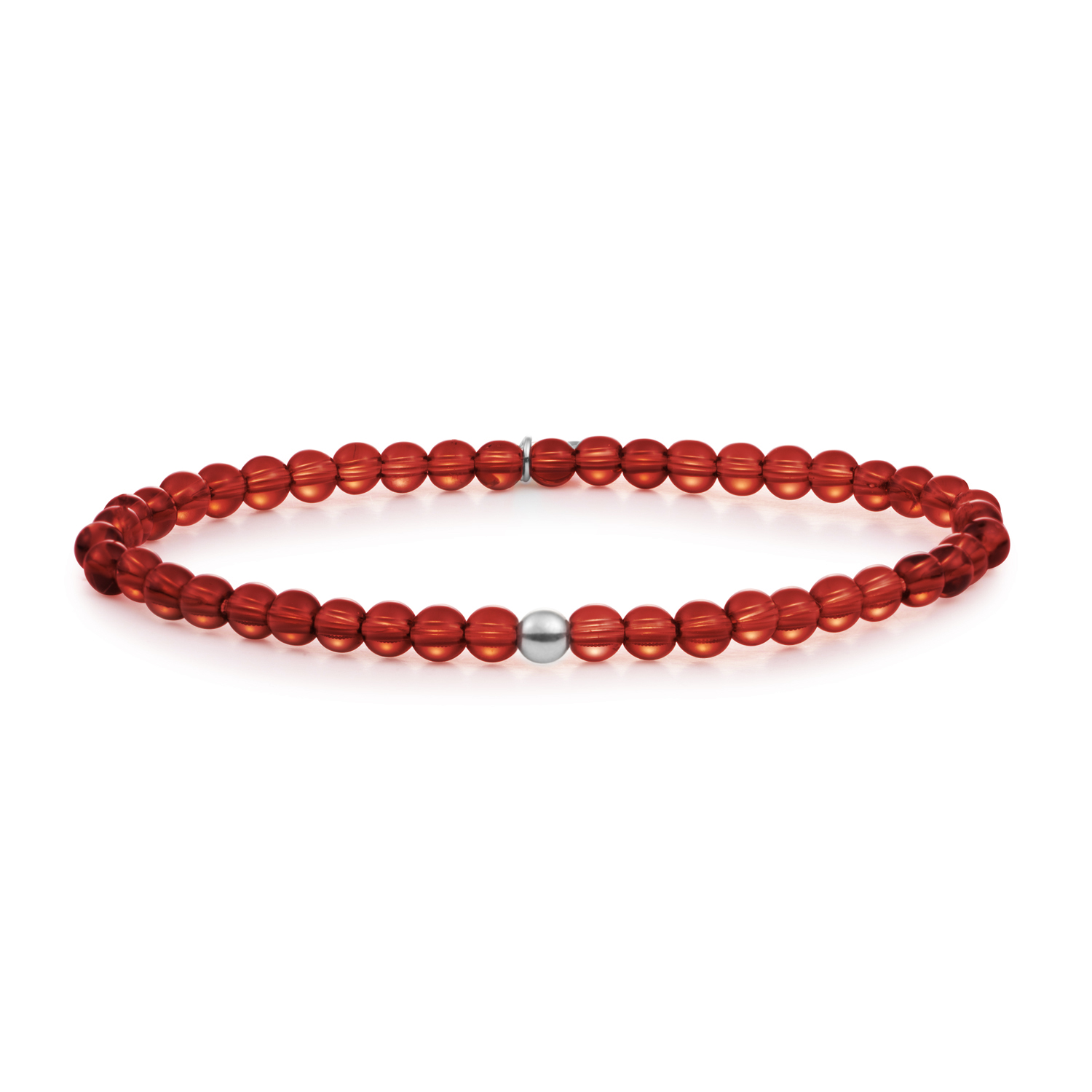 Sparkling Jewels. Red Agate Saturn Small. Silver 4mm