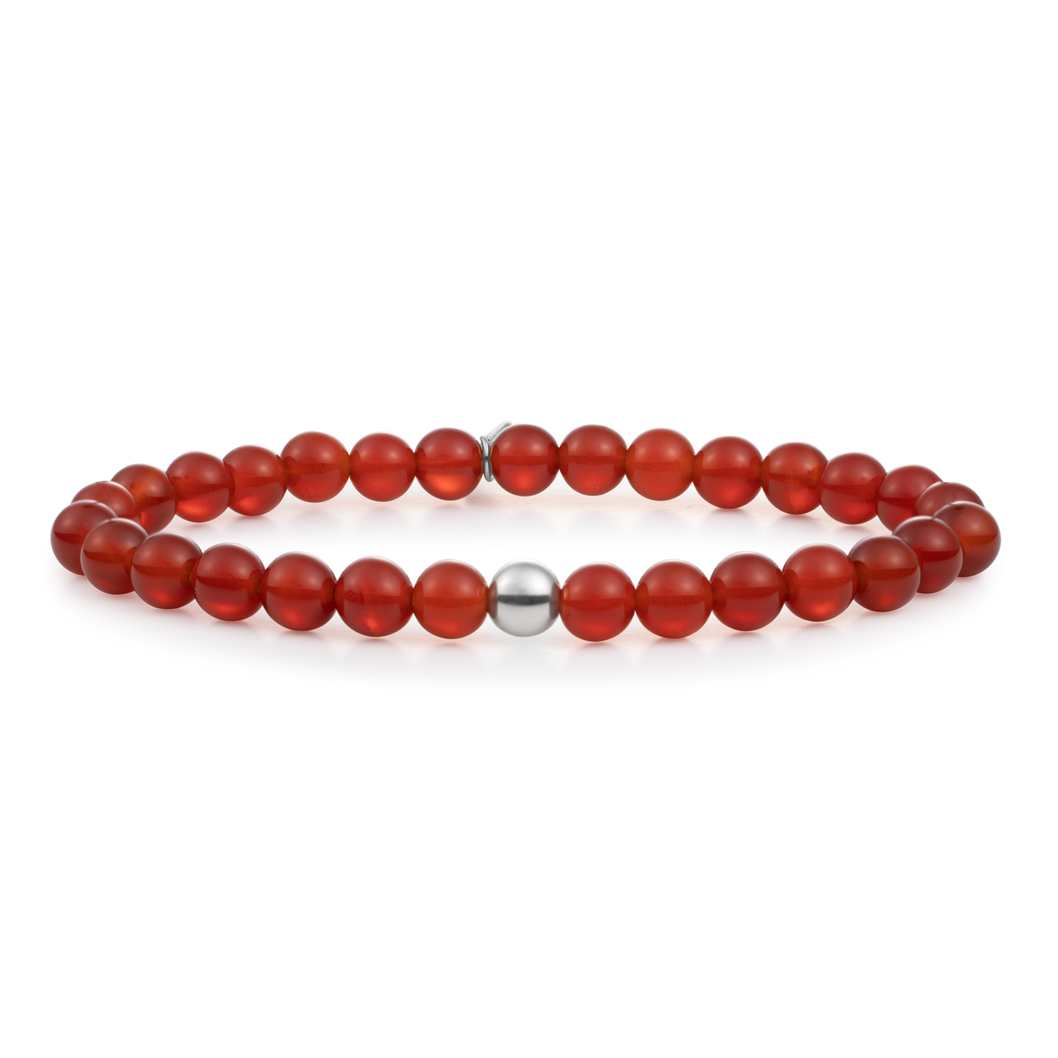 Sparkling Jewels. Red Agate Saturn Large. Silver 6mm
