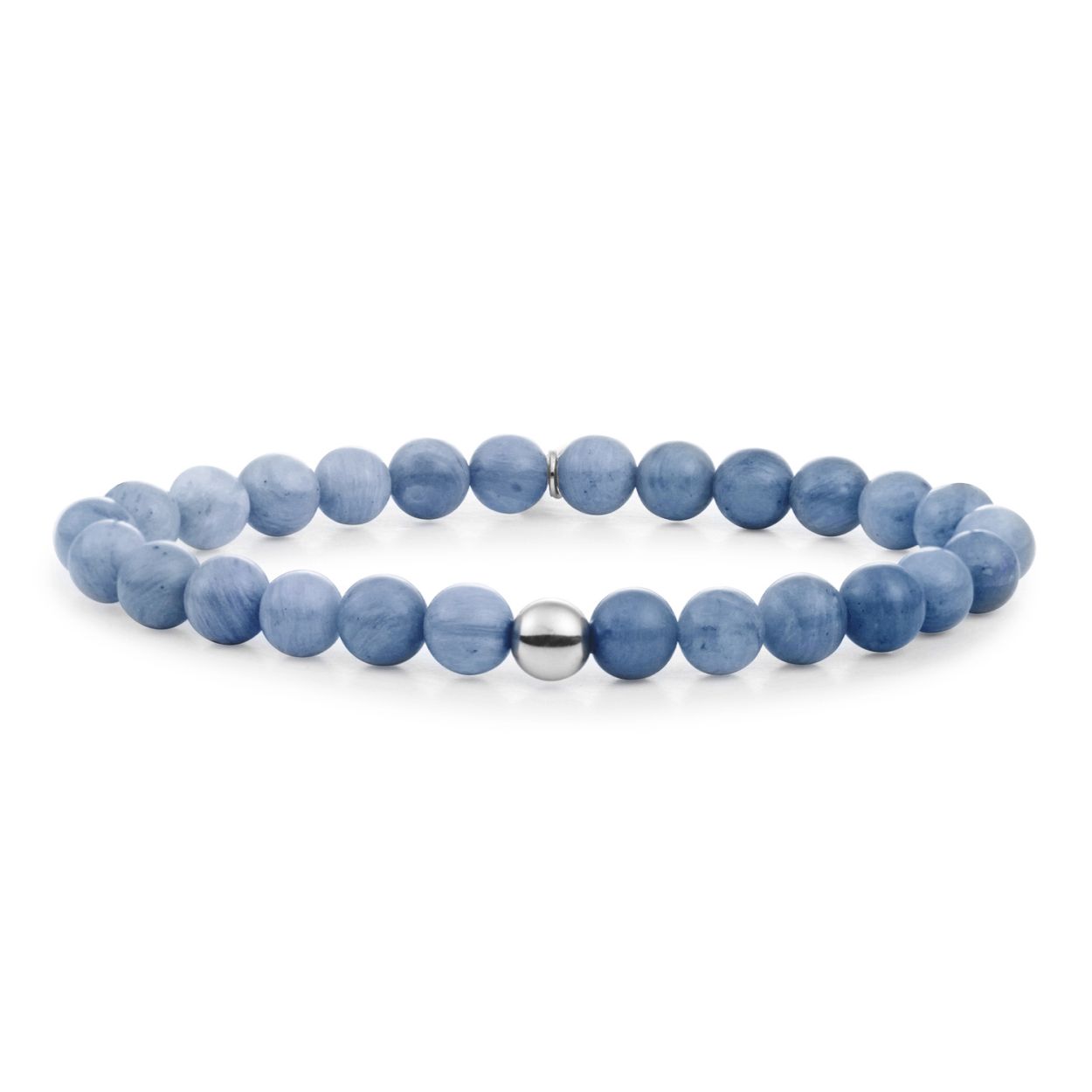 Armband - Blauwe Aventurijn Saturnus large - Zilver 6mm
