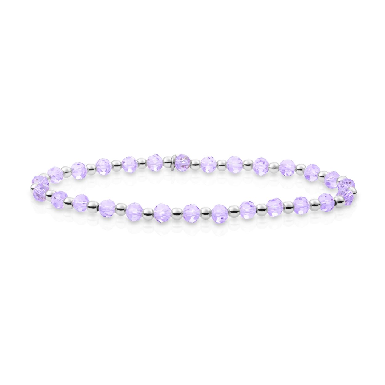 Armband - Violet Quartz Interstellar - Zilver 3mm