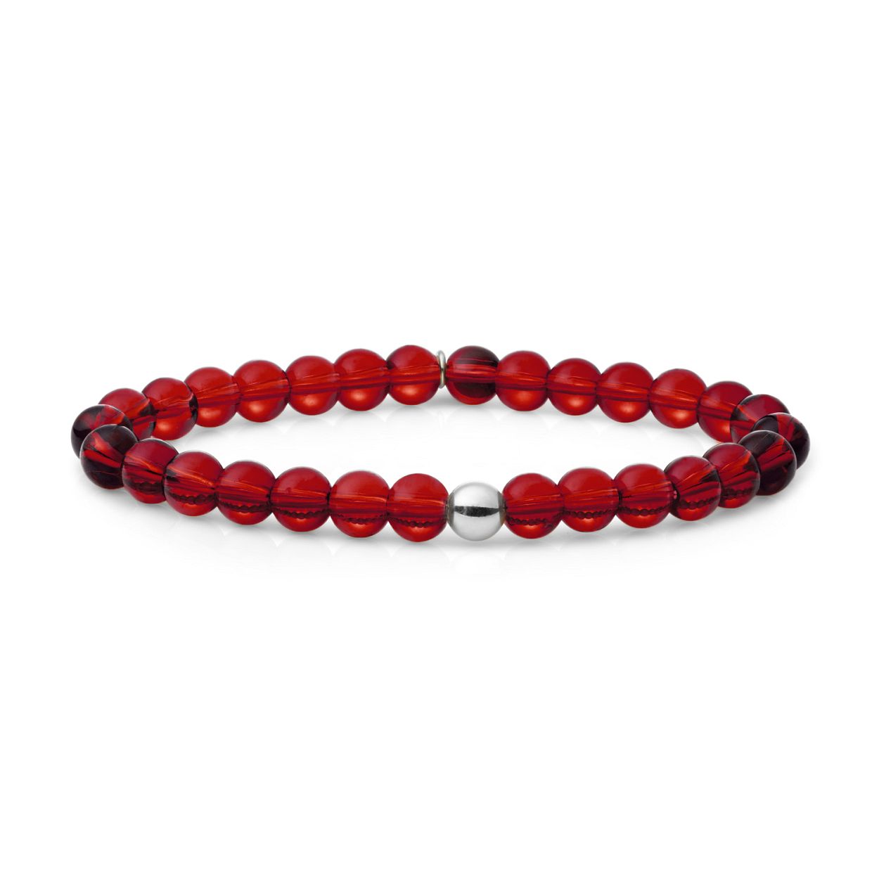 Armband - Ruby Quartz Saturn large - Zilver 6mm