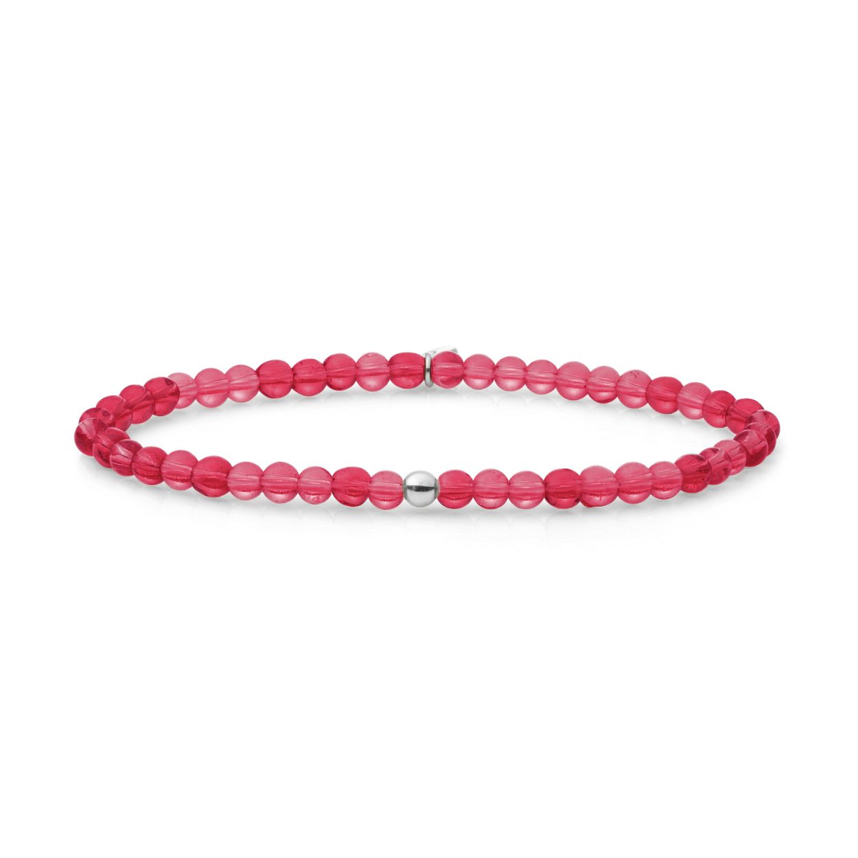 Armband - Fuchsia Quartz Saturn small - Zilver 4mm