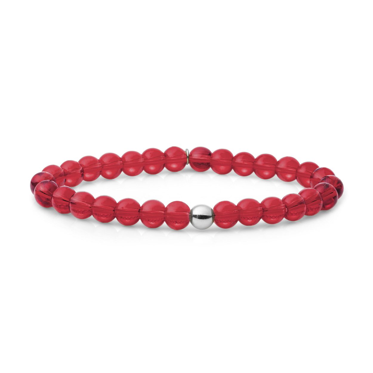 Armband - Fuchsia Quartz Saturn large - Zilver 6mm