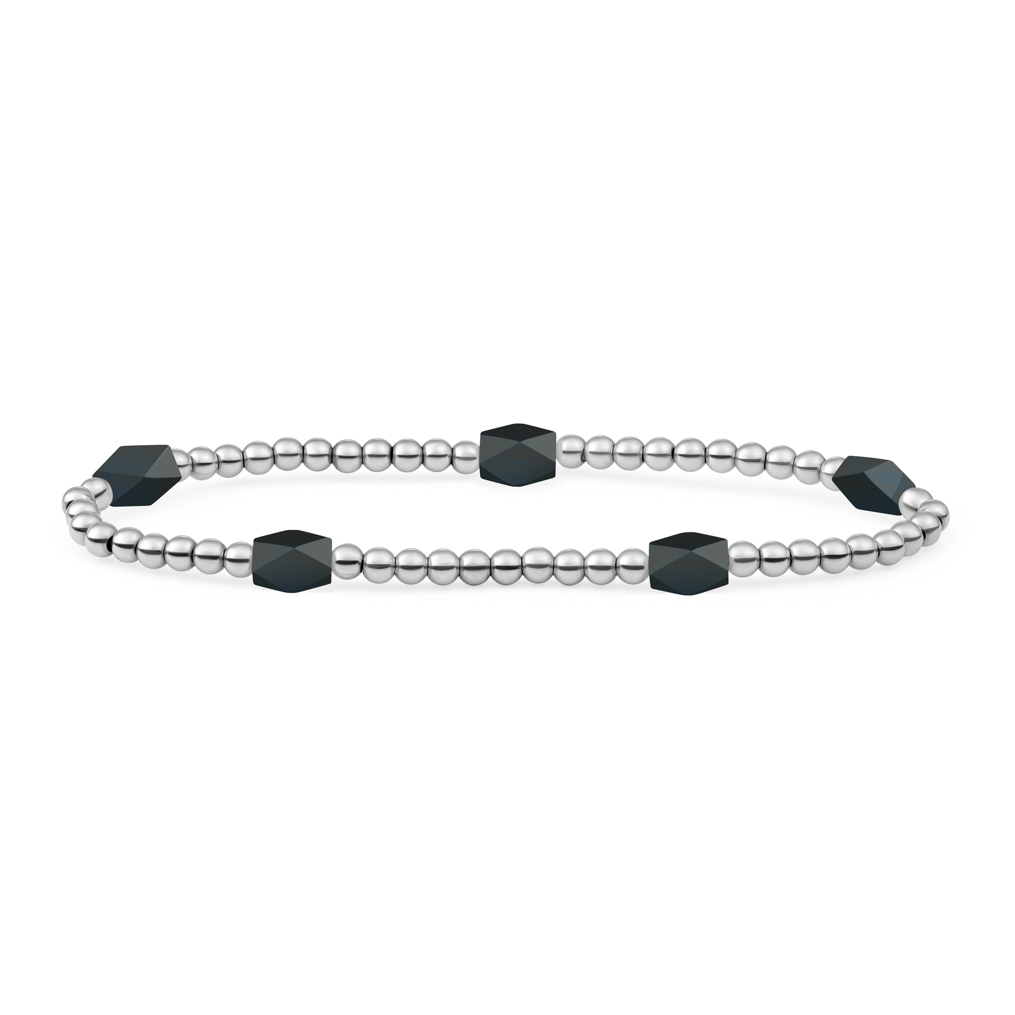 SPARKLING JEWELS ARMBAND ZILVER ONYX