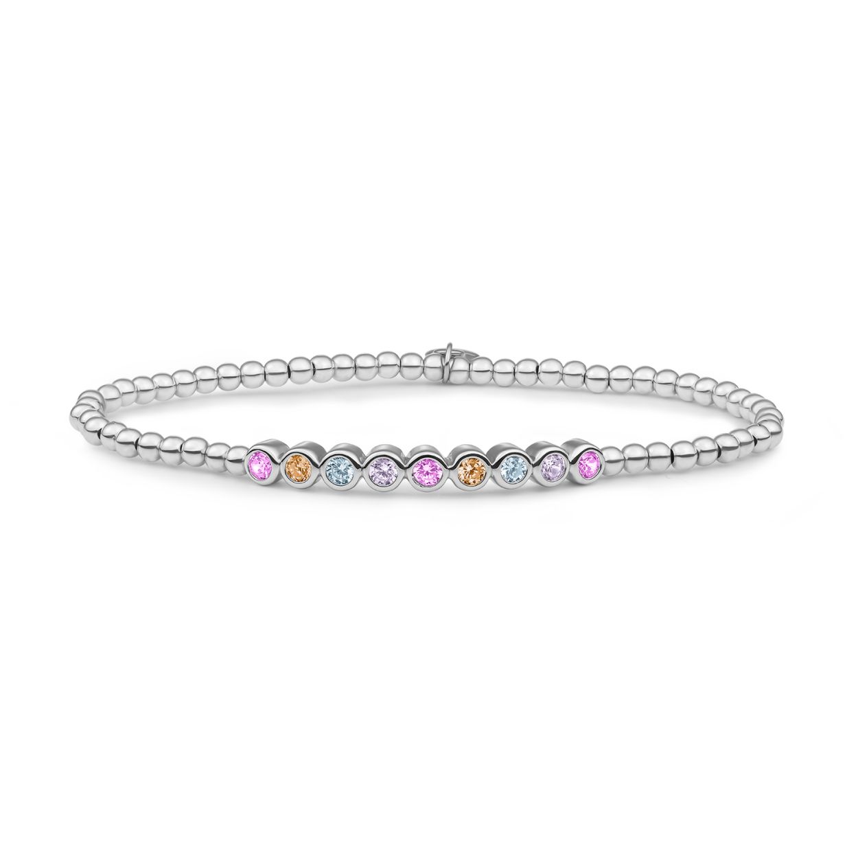Sparkling Jewels armband Bracelet I Crystal Tube - Silver - Multi CZ