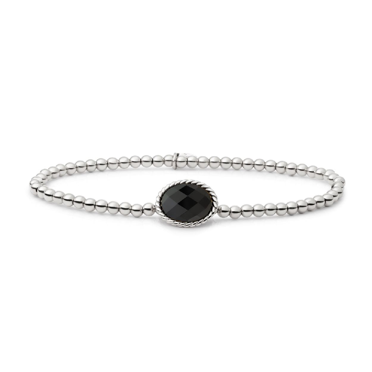 Deze armband is van het merk Sparkling Jewels. Het is een damessieraad. De armband is zilver van kleur.
De verdere specificaties van de armband zijn als volgt:
Steensoort:Onyx
Steenkleur: Zwart