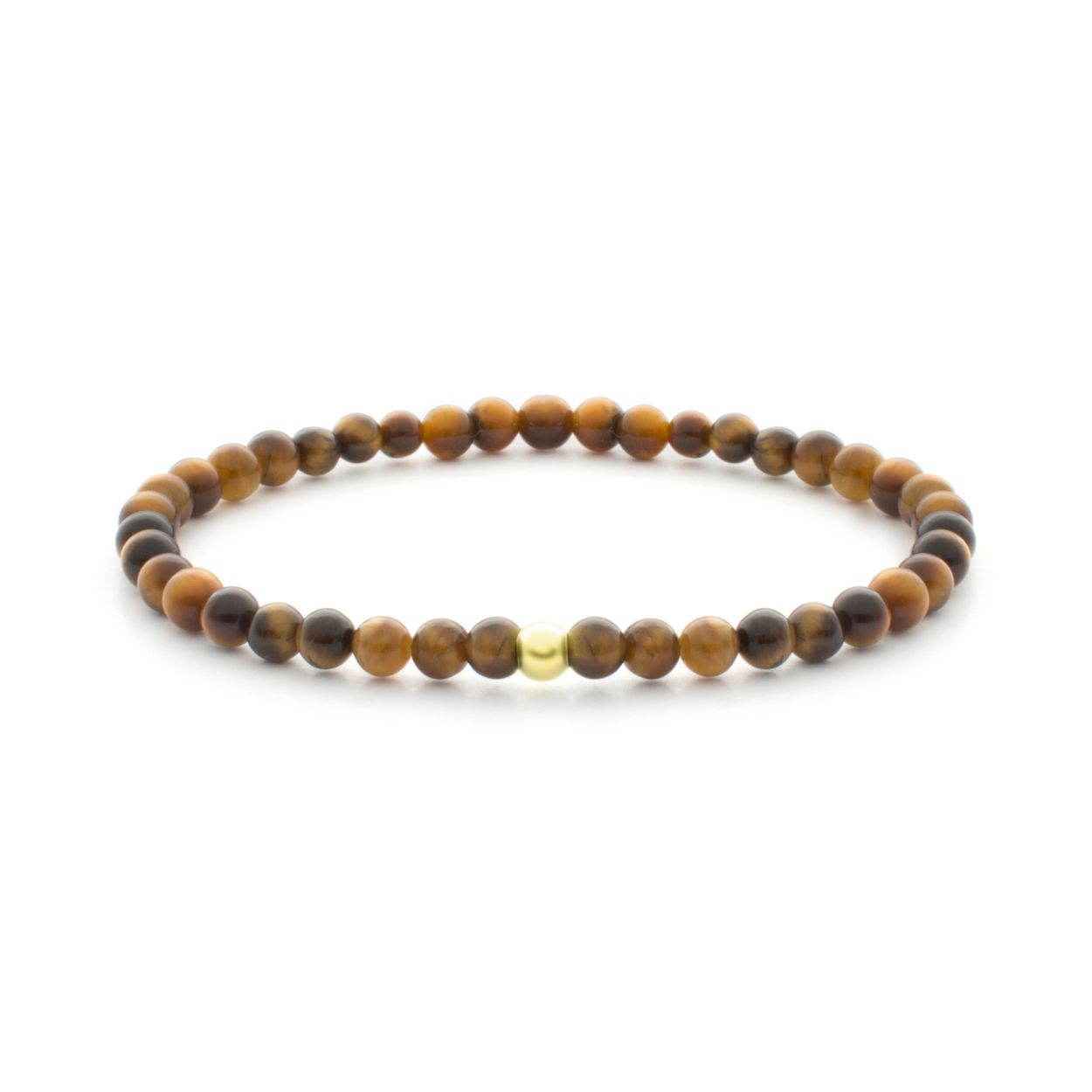 Armband - Tijgeroog Saturnus small - Goud 4mm