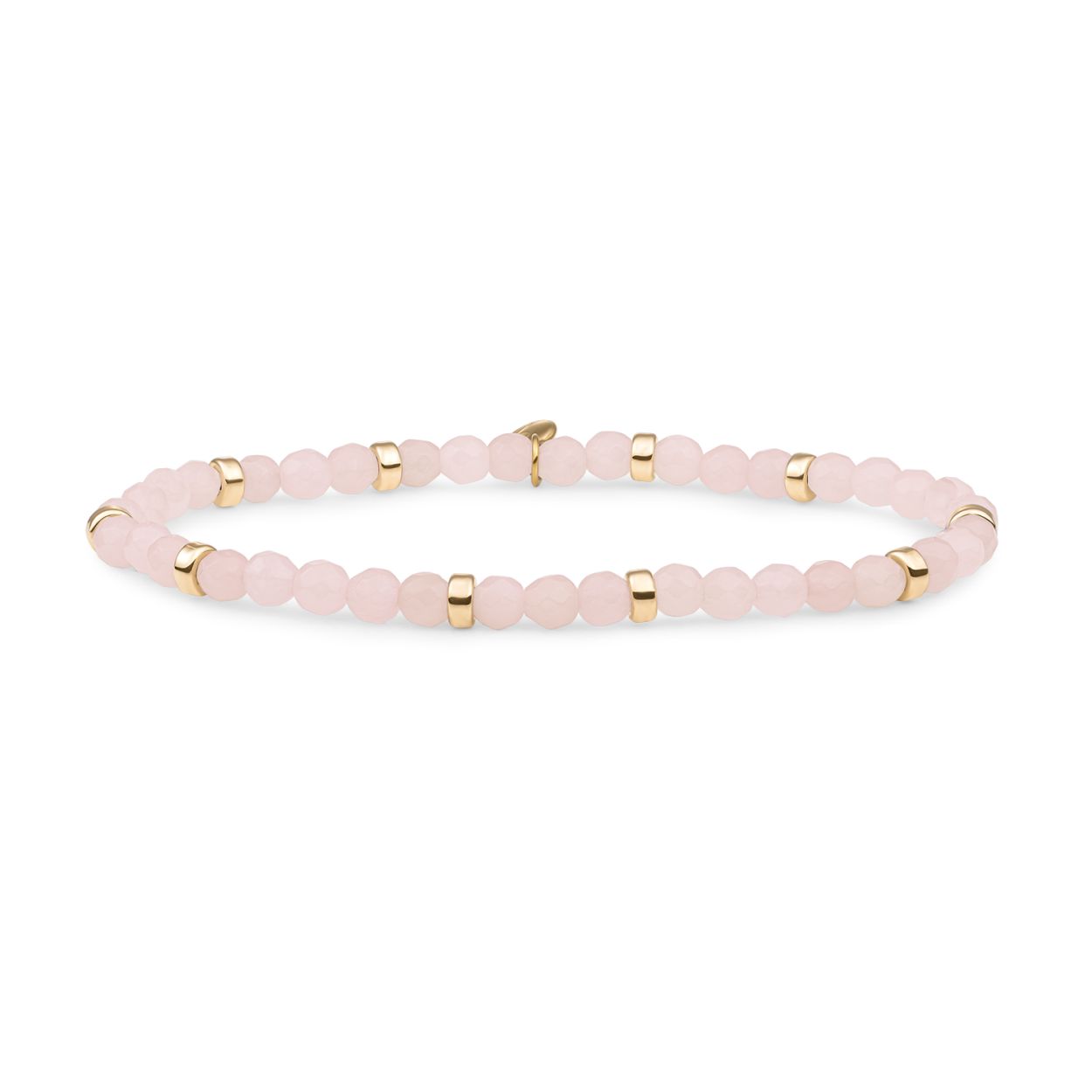 Armband | Rose Quartz Roundel Interstellar - Goud
