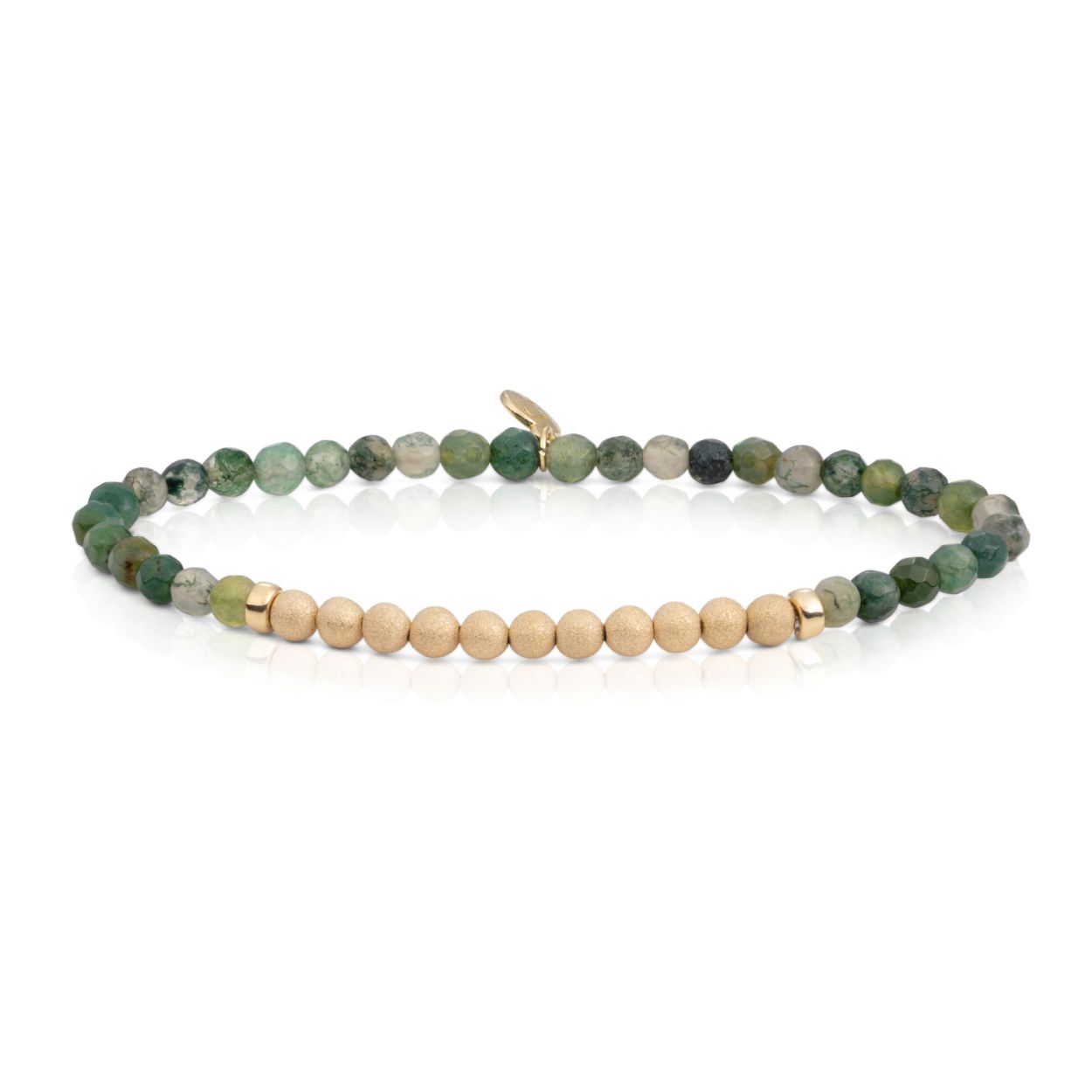 Armband - Moss Agaat Lichtjaar - Goud Champagne
