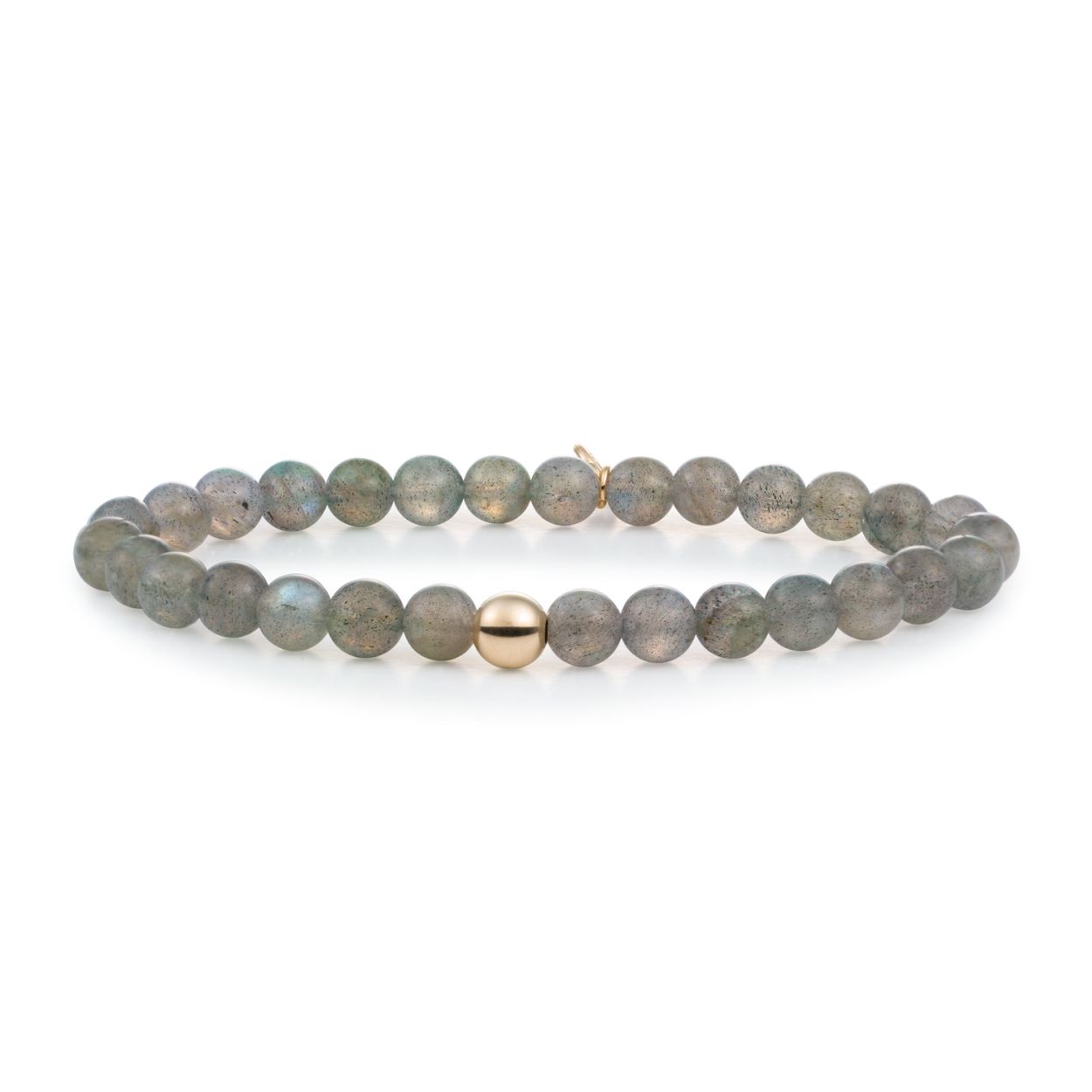 Armband - Labradoriet Saturnus large - Goud 6mm
