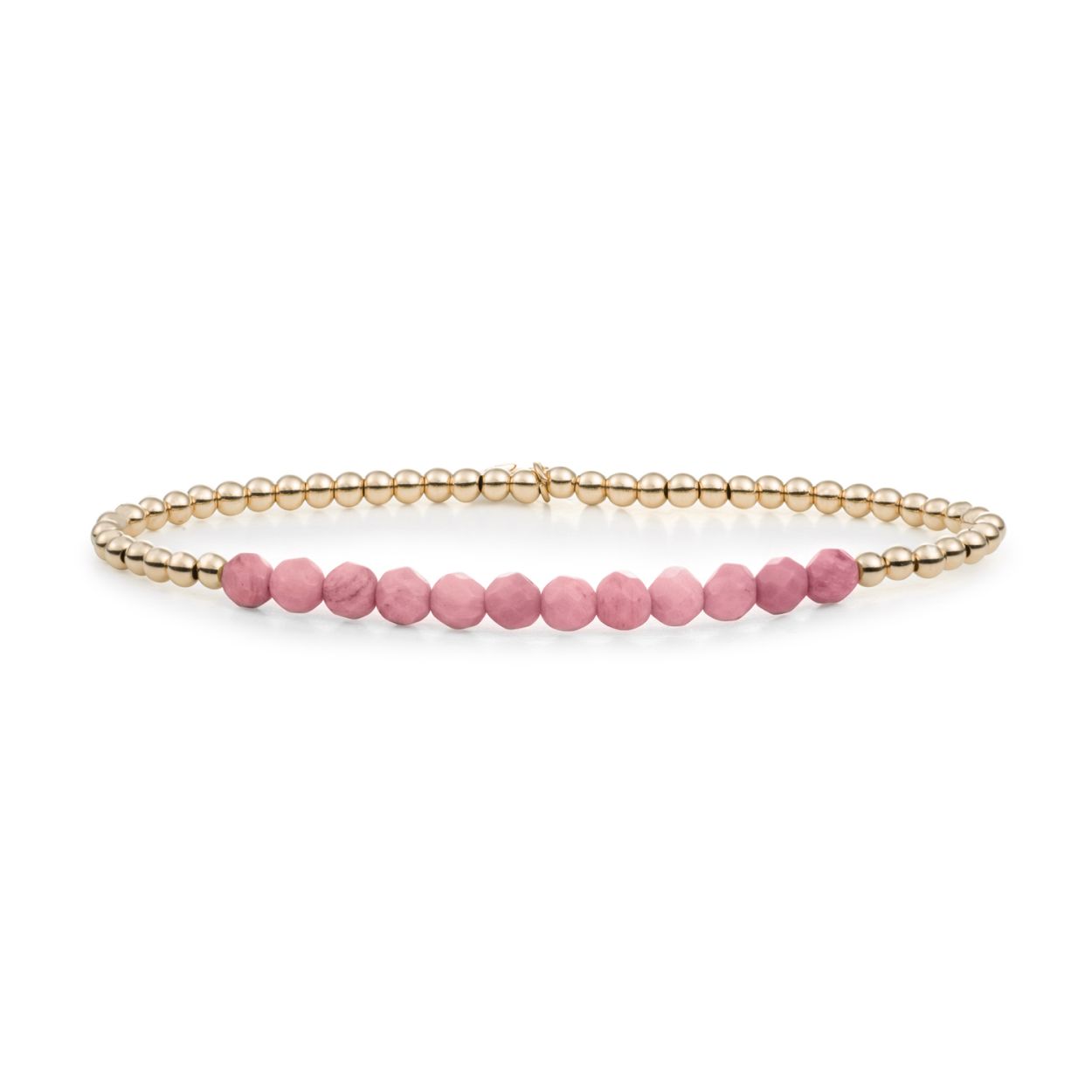 Armband - Roze Rodoniet Universum - Goud 3mm