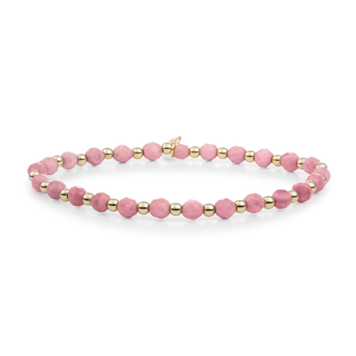 Armband - Roze Rodoniet Interstellar - Goud 3mm