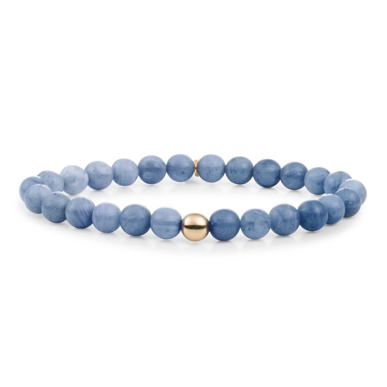 Armband - Blauwe Aventurijn Saturnus large - Goud 6mm