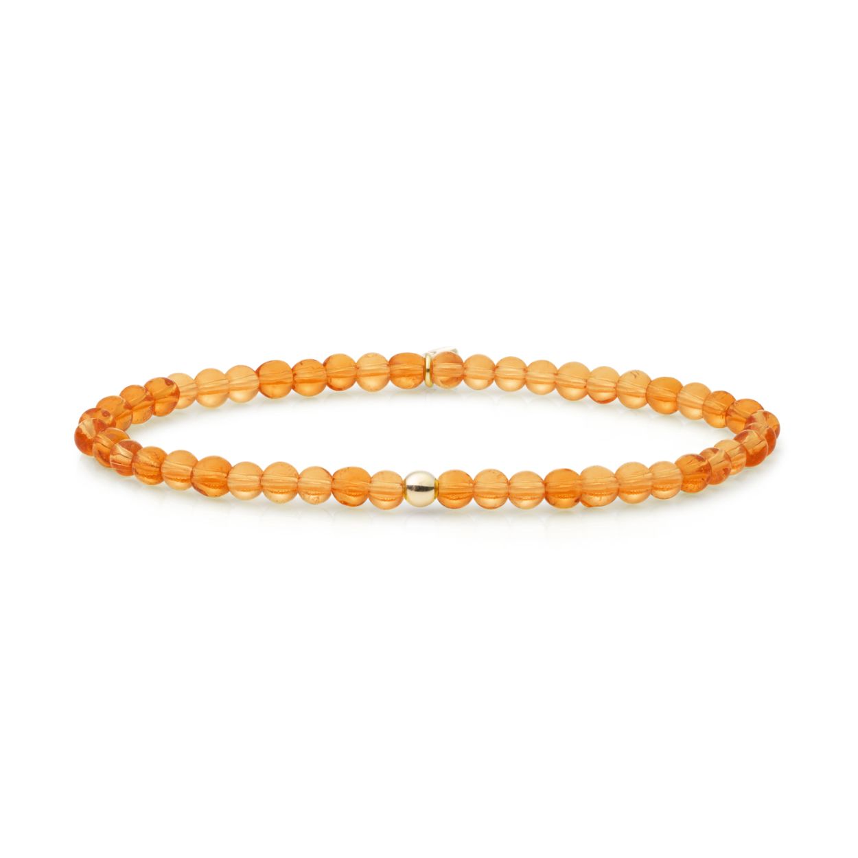 Armband - Citrien Quartz Saturnus small - Goud 4mm
