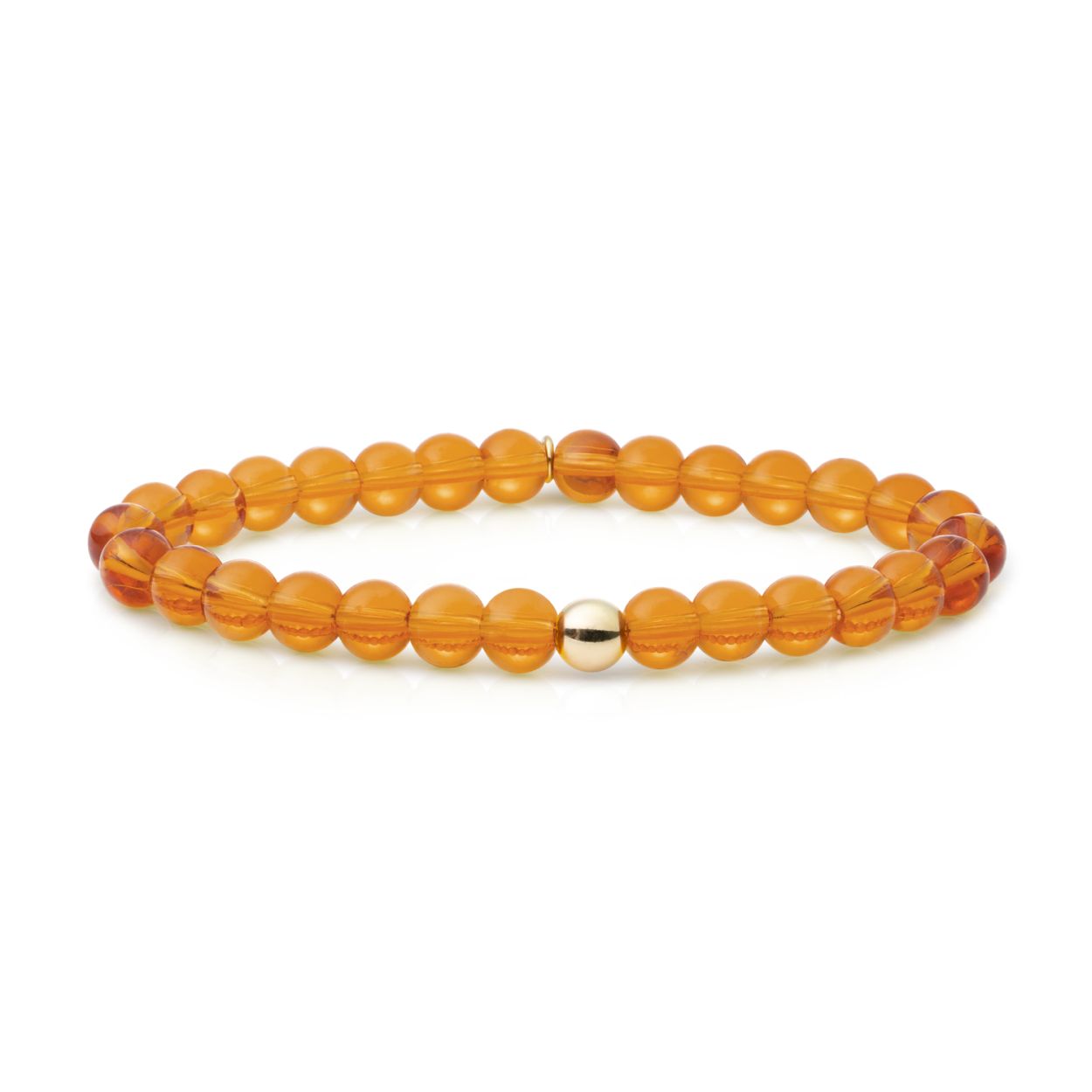 Armband - Citrien Quartz Saturnus large - Goud 6mm
