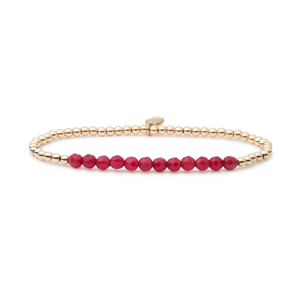 Armband - Rood Jade Universum - Goud 3mm