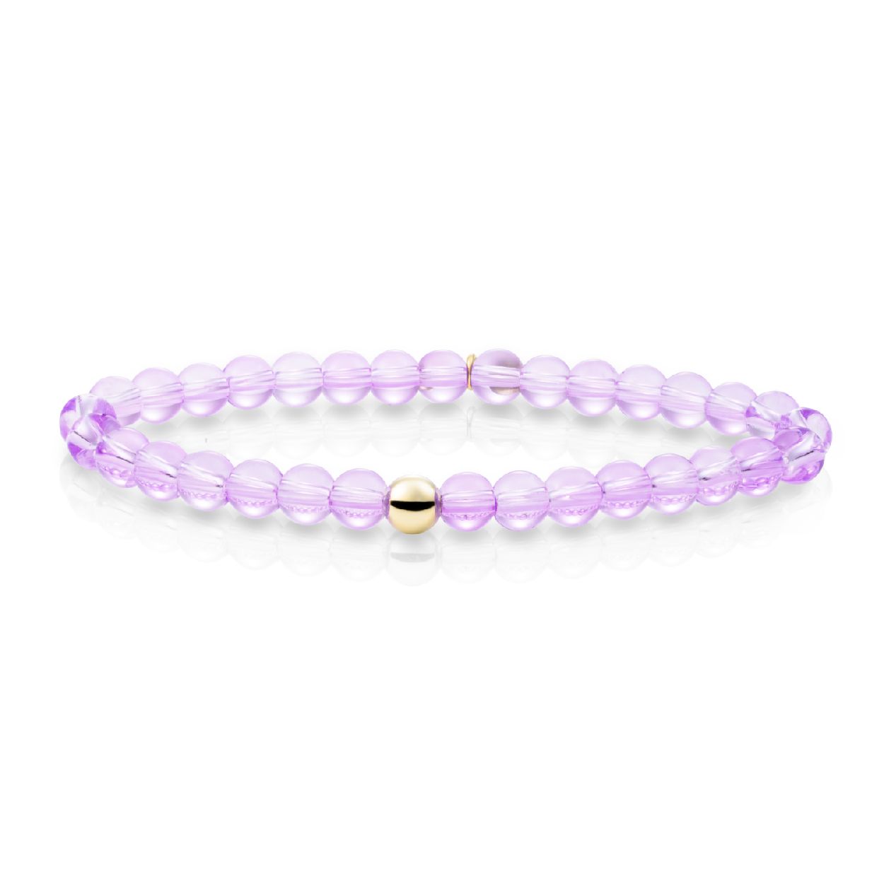 Armband - Violet Quartz Saturn large - Goud 6mm
