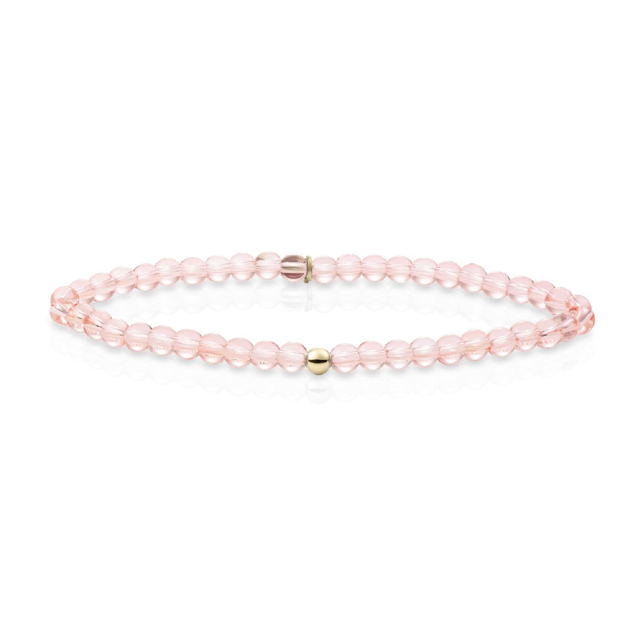 Armband - Champagne Quartz Saturn small - Goud 4mm