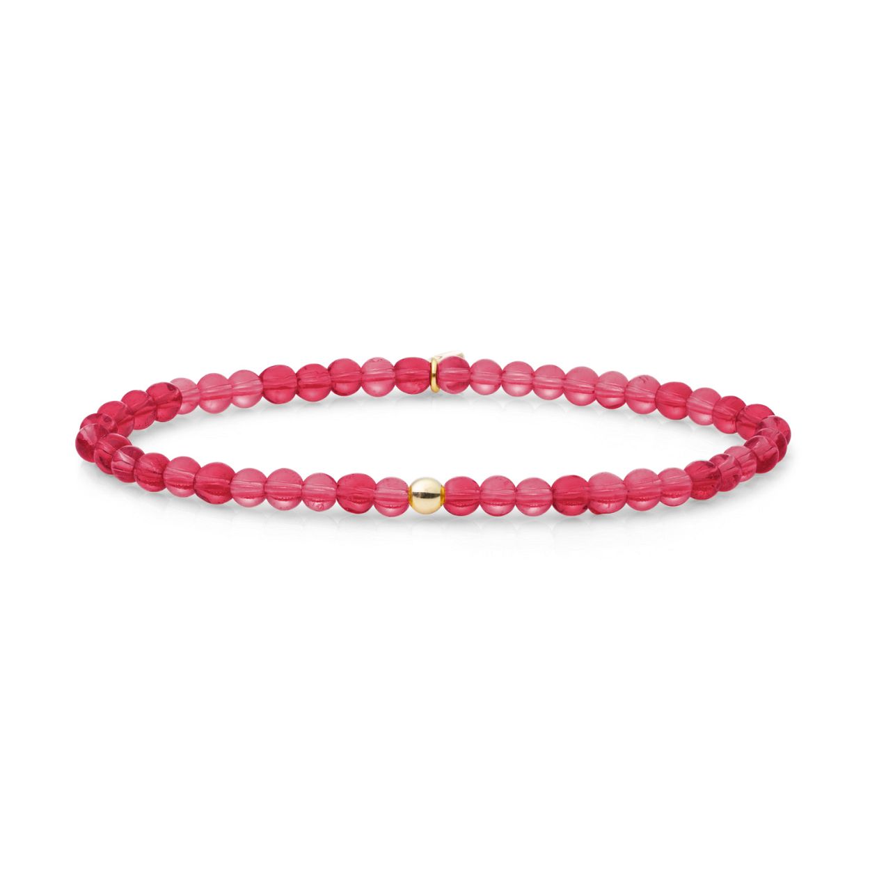 Armband - Fuchsia Quartz Saturn small - Goud 4mm