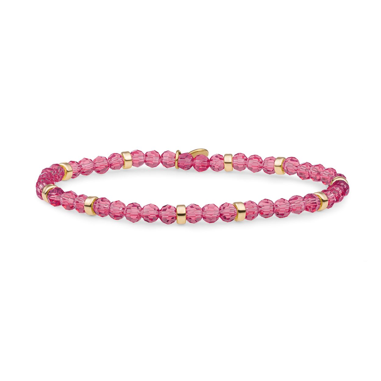 Armband | Fuchsia Quartz Roundel Interstellar - Goud