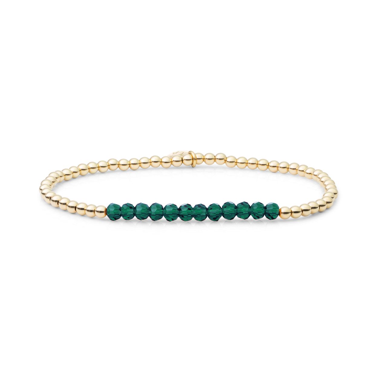 Armband - Petrol Green Quartz Universe - Goud 3mm