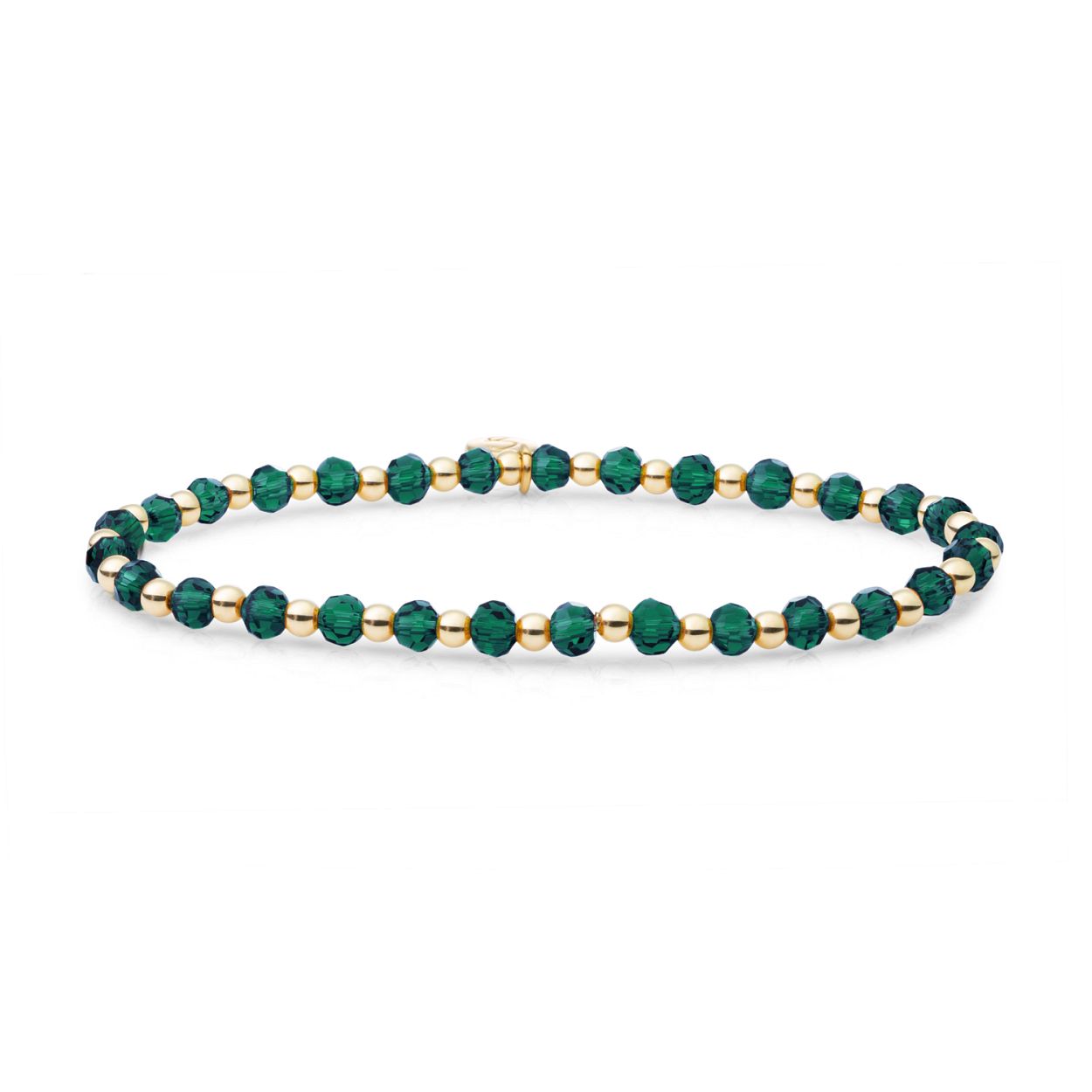 Armband - Petrol Green Quartz Interstellar - Goud 3mm