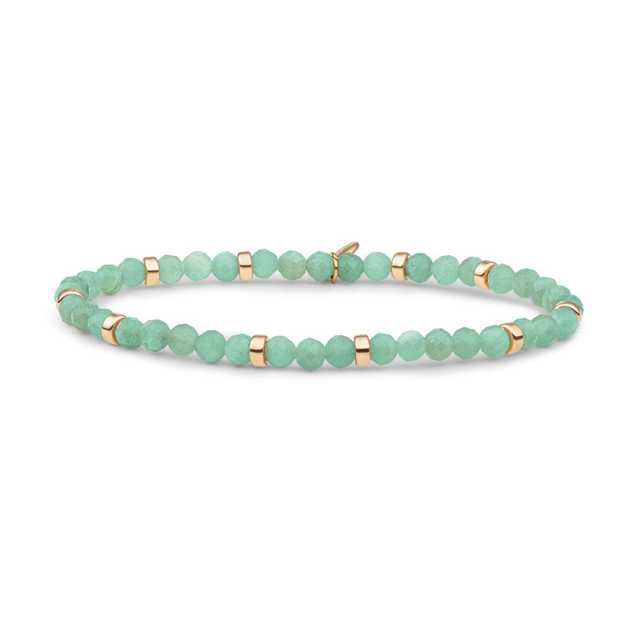 Armband | Rich Groen Amazonite Roundel Interstellar - Goud