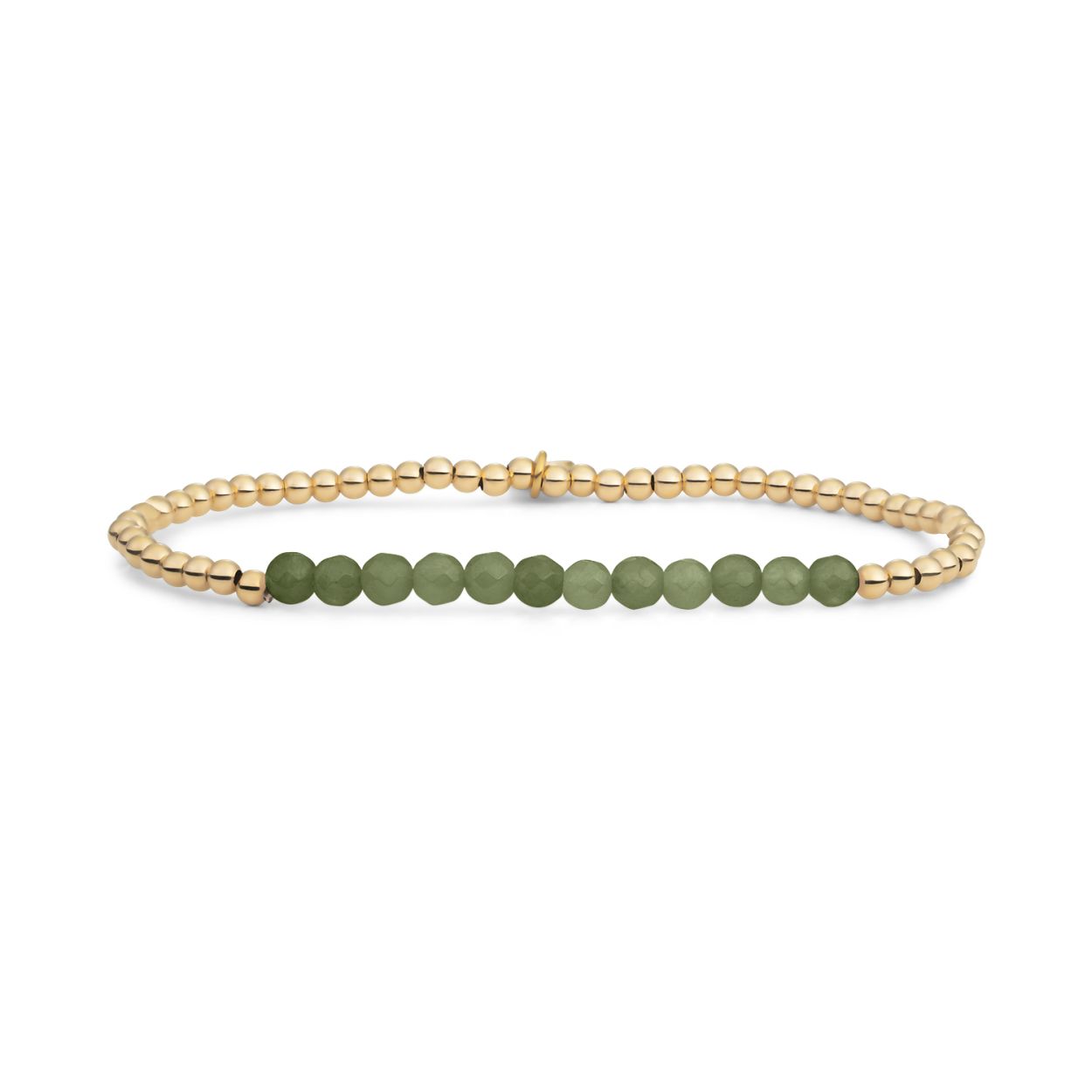 Armband | Lime Jade Universe - Goud - 3mm