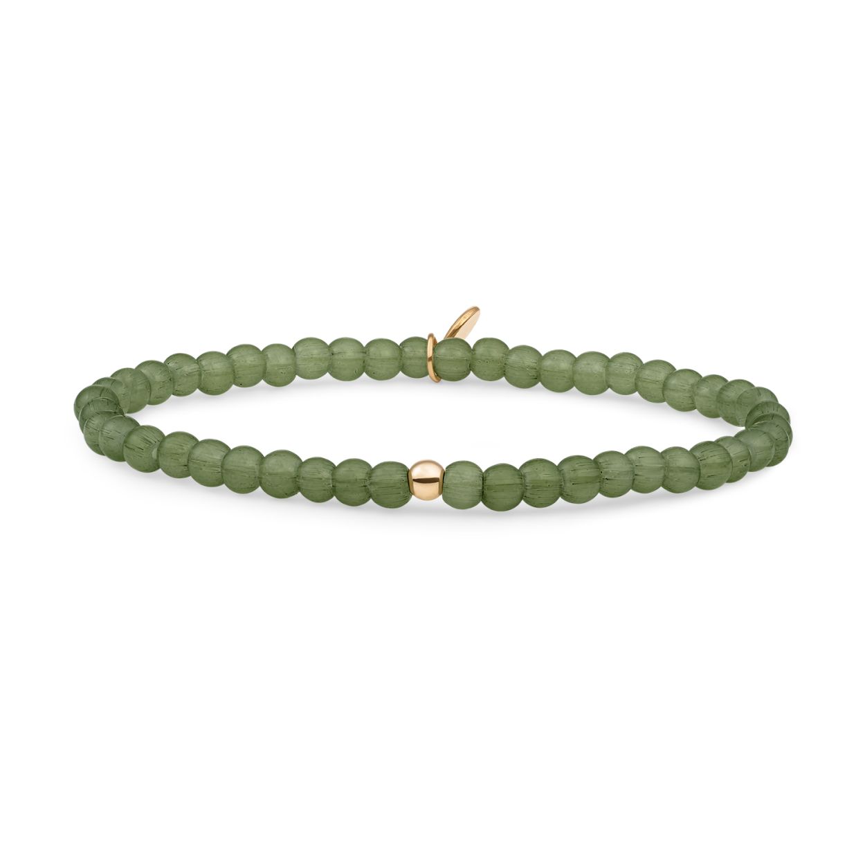 Armband | Lime Jade Saturn small - Goud - 4mm
