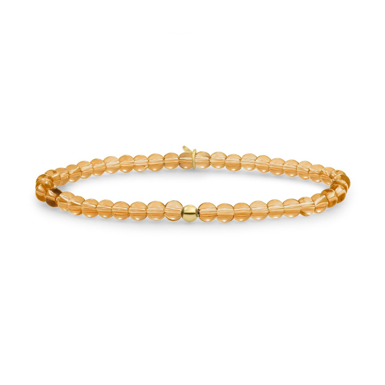 Armband | Licht Goud Citrine Quartz Saturn small - Goud - 4mm