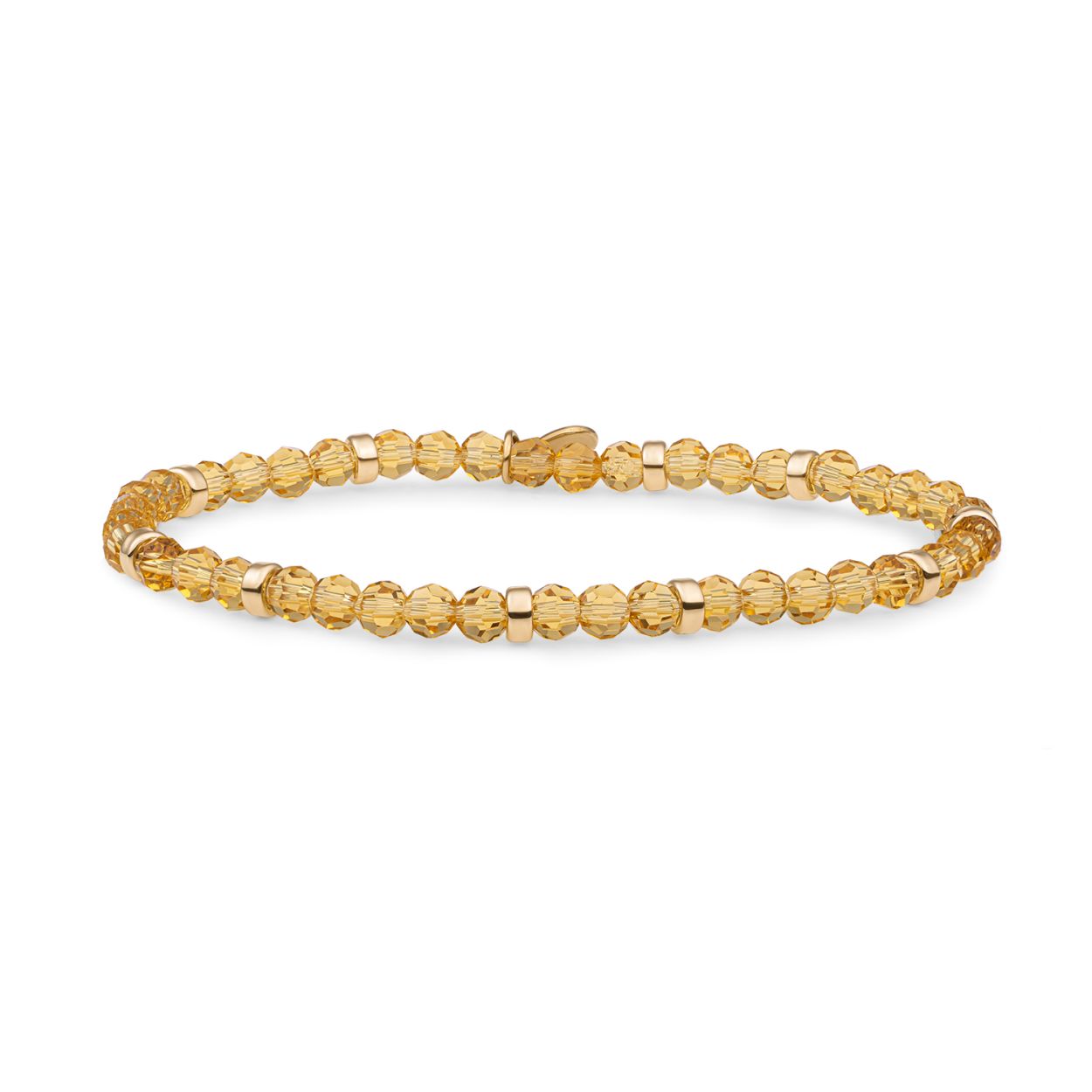 Armband | Licht Goud Citrine Quartz Roundel Interstellar - Goud