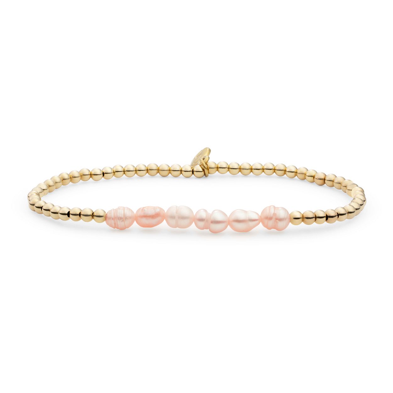Dit is een armband van het merk Sparkling Jewels. Pearl peach