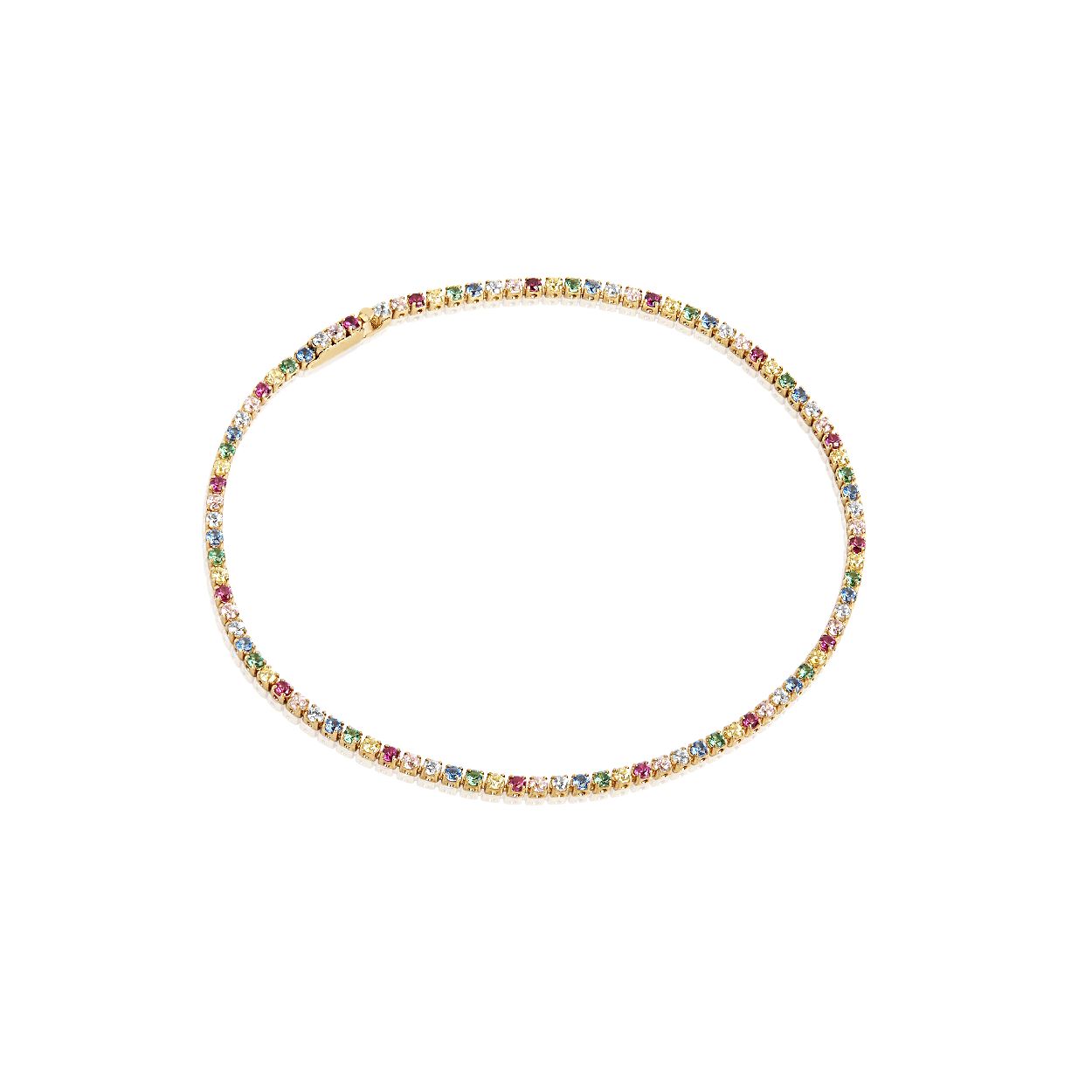 Een armband van het merk Sif Jakobs. De kleur van het sieraad is geelgoud. Dit sieraad bevat de edelsteen: zirconia. De kleur van deze edelsteen is: multi.