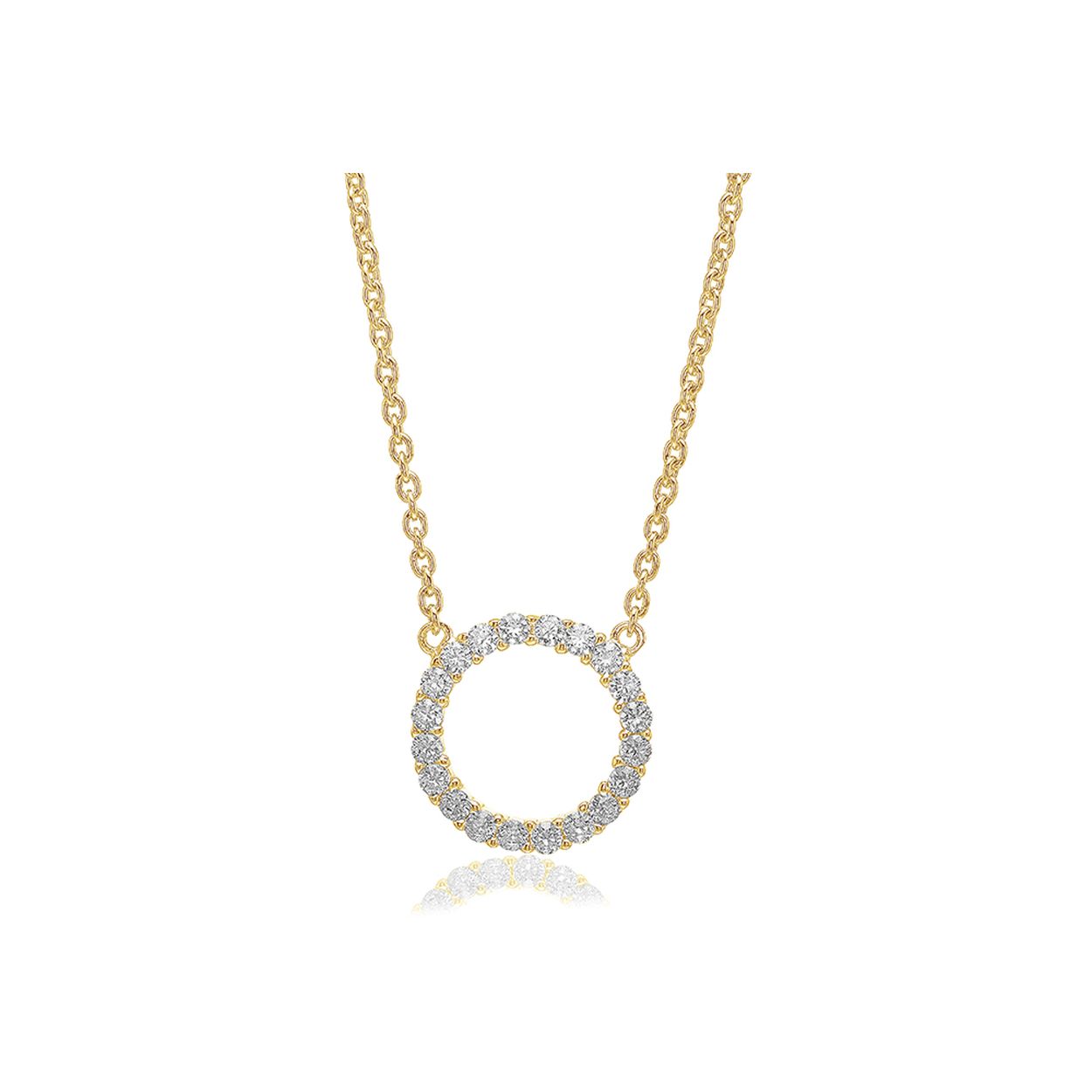 Deze collier is van het merk Sif Jakobs. De kleur van het sieraad is geelgoud. Dit sieraad bevat de edelsteen: zirconia. De kleur van deze edelsteen is: wit.