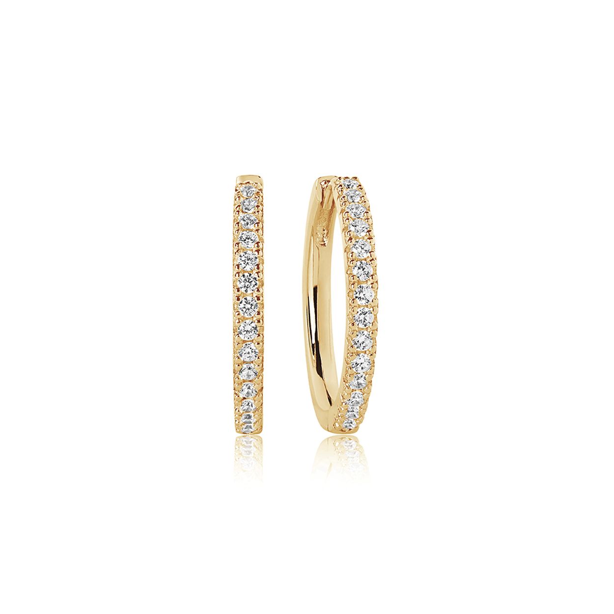 Oorringen Sif Jakobs Goudkleurige oorringen met zirkonium. Materiaal: 925 Sterling zilver