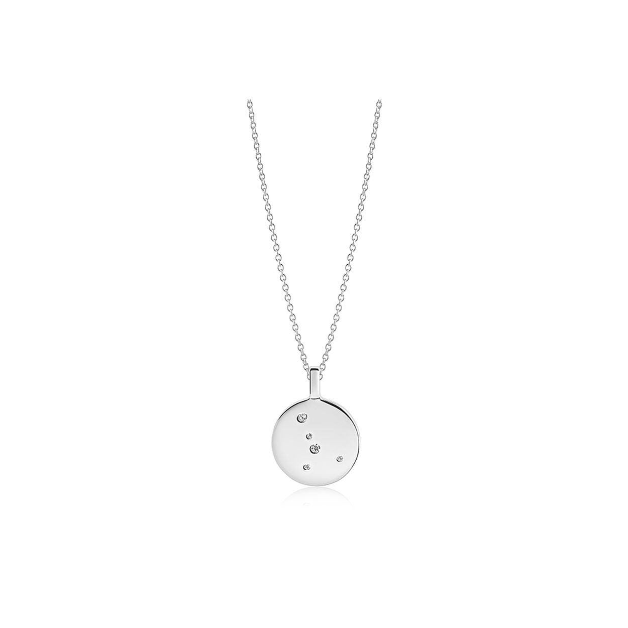 Zilveren collier met hanger zodiac: kreeft / cancer (horoscoop) - Lengte collier: 45 cm - Materiaal: 925 zilver