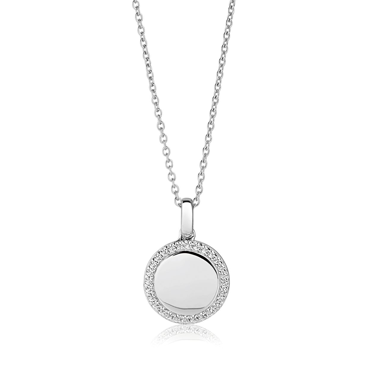 Met deze Sif Jakobs Follina zilveren collier met zirkonia versterk jij je identiteit. De ronde hanger heeft een diameter van 14 mm en is omringd door transparante zirkonia. Laat je hals stralen met dit mooie collier! De collier heeft een draaglengte van 45 centimeter. 

Collier met hanger van 925 Sterling zilver met gerhodineerd, glanzend oppervlak en facetgeslepen witte zirkonia.

Afmetingen hanger: Diameter 14 mm
Lengte collier: 45 cm