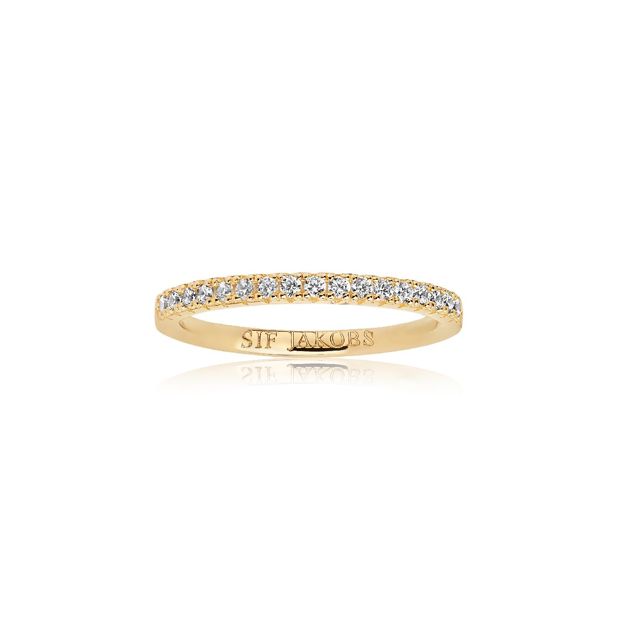 Sif Jacobs zilveren 18k vergulde ring met zirkonia's 